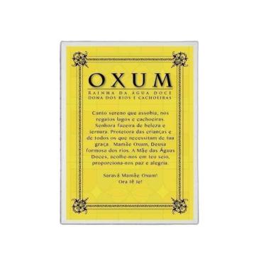 Imagem de Quadro Decorativo Oração Oxum 45X34Cm Madeira Branca