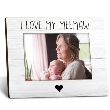 Imagem de ANIANG Porta-retrato Meemaw Gifts 20 x 25 cm, porta-retratos para avó, presente de aniversário de Dia das Mães, presente de netos, netos, I Love My Meemaw para parede de mesa