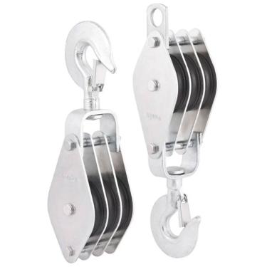 Imagem de Moitão/cadernal 80 mm com 3 roldanas p/ 1200 kg- vonder