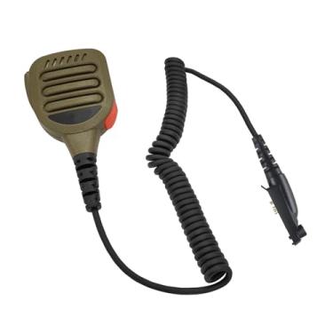 Imagem de HELETUL Microfone Walkie Talkies para Retevis NR30 RB23 RB46 RT29 RT47 RT47V RT48 RT82 RT83 RT87, Ptt Microfone de ombro para Motorola EX500 EX600 GP328Plus para Ailunce had2 hd1 ha1g (Tan)