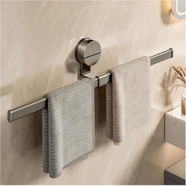 Imagem de Toalheiro, suporte de parede com ventosa, sem perfuração, barra de toalha de liga de alumínio, para banheiro, quarto, cozinha, hotéis, 60cm