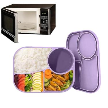 Imagem de Microwavable Lanch Box, Silicone Lunch Boites Recipientes, Contêineres de almoço de silicone com microondas, Preparação de refeições à prova de vazamento reutilizável suprimento de microondas Setor de