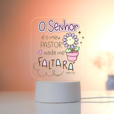 Imagem de Luminária colorida Led UV - Frase Religiosa "O Senhor é meu pastor..'
