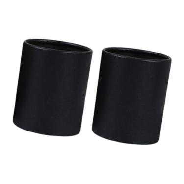 Imagem de Bothyi Caixas de papel de buquê redondos mini cilindros de papelão elegante ornamento compacto vasos de plantas com porta de flor de papel para escritório, Preto