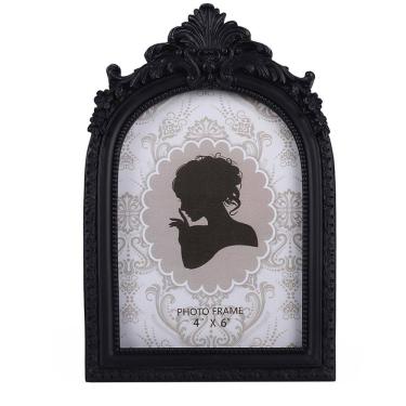 Imagem de Porta-retratos SIKOO Vintage 10x15cm preto gótico de parede/mesa