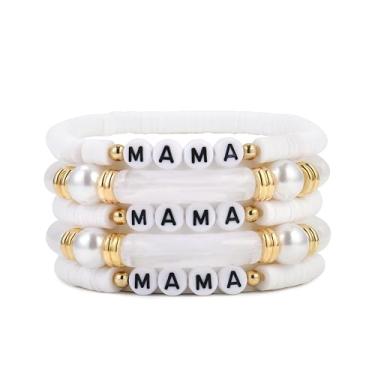 Imagem de Pulseira de tubo de bambu curvada, empilhável, contas coloridas de acrílico transparente, pulseiras elásticas de ouro da amizade, presentes para melhores amigos, casais, membros da família, irmãos