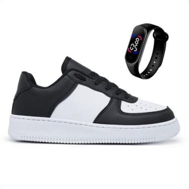 Imagem de Kit Tênis Casual Sneakers Blogueira Moda Skate + Relógio Digital - Sim