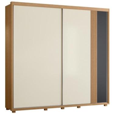 Imagem de Guarda Roupa Casal 240cm 2 Portas Aline Flex A02 Off/Titanium - Mpozen