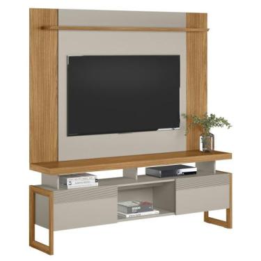 Imagem de Painel TV 55 Pol Lana e Rack 180cm Agata Nature/Off Flex L06 - Mpozena