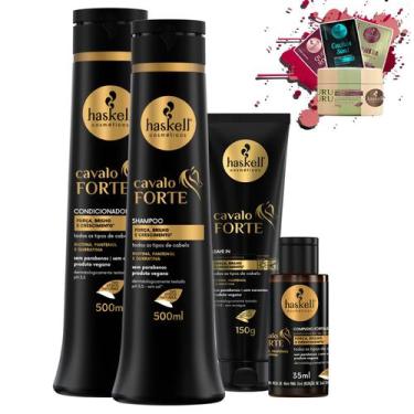 Imagem de Kit Haskell Cavalo Forte Sh Cond 500ml Leave Complexo