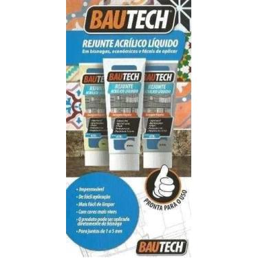 Imagem de Kit 3und Rejunte Acrílico Pronto Bautech Líquido Branco 470g