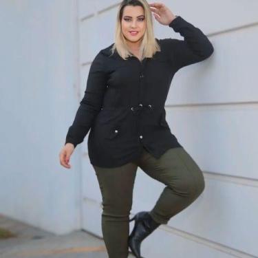 Imagem de Jaqueta Parka Feminina Com Bolsos Modelo Grande Plus Size - Bucci Bout