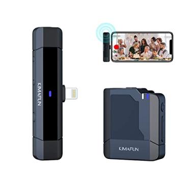 Imagem de KIMAFUN Microfone Lavalier sem fio para iPhone iPad, clipe de lapela no microfone com receptor Lightning, KM-G50-5