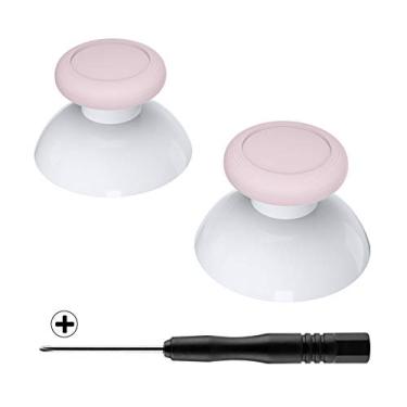 Imagem de eXtremeRate palitos de reposição 3D Joystick, palitos de polegar analógicos com chave de fenda Phillips para controle Nintendo Switch Pro, Sakura Pink & White