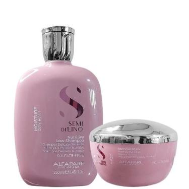 Imagem de Kit Semi Di Lino Moisture Low Shampoo Nutritivo 250ml + Alfaparf Moist