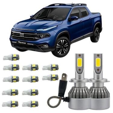 Imagem de Fiat Toro Lampadas Led Farol Baixo Teto Placa Ré Farolete