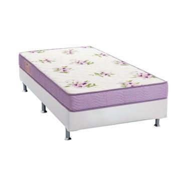 Imagem de Conjunto Box Solteiro: Colchão Espuma Ortobom Physical Super Resistente + Base CRC Courano White (78x188)