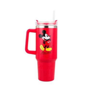 Imagem de Caneca Grande Vermelho Com Canudo Mickey 1.1L - Disney - Taimes