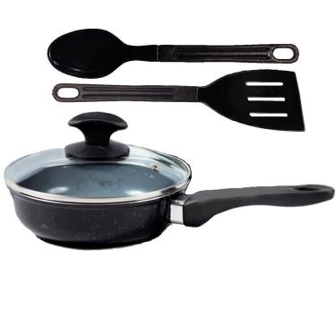 Imagem de Frigideira Preto Liso Antiaderente Cerâmica Talher 02 Cb16cm