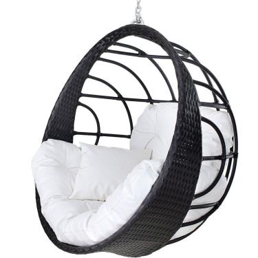 Imagem de Balanço Ninho Suspenso Preto E Courino Nautico Branco