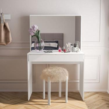 Imagem de Penteadeira 1 Gaveta Com Divisória Virgínia Branco