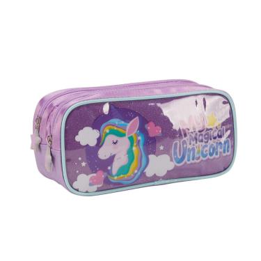 Imagem de Estojo Duplo Escolar Go Kids Unicórnio Isibras