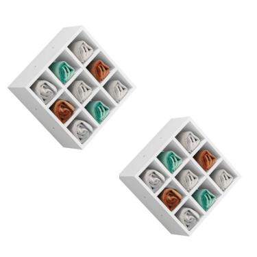 Imagem de Kit 2 Suporte Porta Toalha 9 Nichos Toalheiro Multiuso Design branco