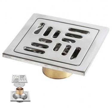 Imagem de Ralo Inox 10x10 Banheiro Lavabo Anti Odor Anti Inseto Casa Cozinha Lavandeira Seguro Hi...