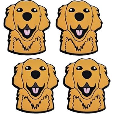 Imagem de Newbloam Pingentes de sapato de cachorro Golden Retriever; pingentes Golden Retriever para decoração de sapatos de tamanco fofos filhotes de animais de estimação para crianças adultos amantes de cães