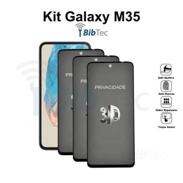 Imagem de Kit 3x Películas 3D de Vidro Privacidade para Samsung Galaxy M35 - LXL