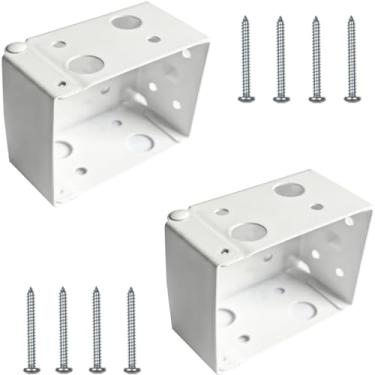 Imagem de 2 peças de suportes de persiana para persianas de janela de perfil baixo de 5 cm suporte de montagem de caixa - cor branca