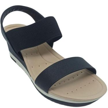 Imagem de Sandália Modare Feminina Napa Floather com Elástico Canelado, Preto, 3
