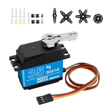 Imagem de AYWHP Servomotor De Alto Torque 35 Kg, 1 Peça, Engrenagem Digital Metal Rc Para Robótica/Helicóptero/Carro/Barco/Faça Você Mesmo, Carro 1/8 1/10 (Ângulo Controle 0-180°)
