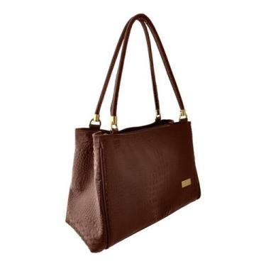 Imagem de Bolsa Estruturada Topgrife Couro Marrom