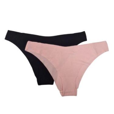 Imagem de Kit 2 Calcinhas Corte a Laser Trifil QE5460 Preto/Bege, Preto, Balleri