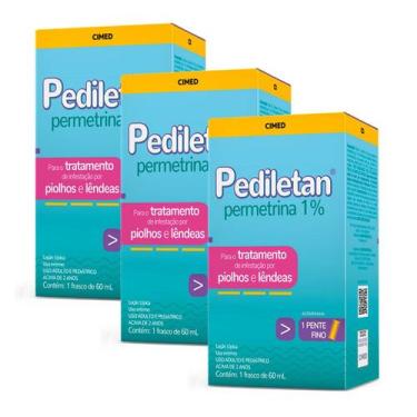 Imagem de Kit 3 und Permetrina - Pediletan Loção Capilar 60ml - CIMED