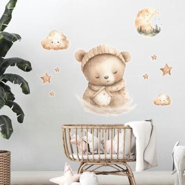 Imagem de Kit Adesivos Decorativos Infantil Ursinho Lavável Seguro Fácil Aplicação Decoração Criativa Quarto Bebê Menina Menino Ideal Pais Decoradores Área Kids