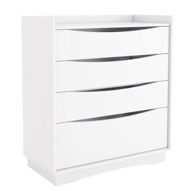 Imagem de Cômoda 3 Gavetas 1 Gavetão Madeira M260-BR Kappesberg, BRANCO