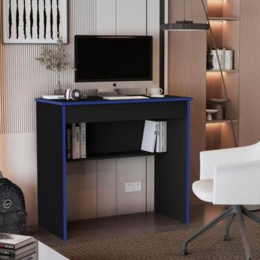 Imagem de Mesa Escritório1 Gaveta Castrovillari 2.0 Preto Azul - CASA H