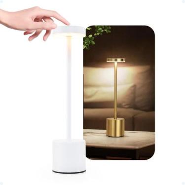 Imagem de Luminária Mesa Para Quarto Abajur Led Recarregável Moderna - Hxt, Bran