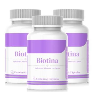 Imagem de Biotina 500mg 60 cáps Kit com 3 - EMPORIO BEM ESTAR