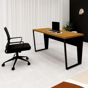 Imagem de Escrivaninha 1,60m x 0,60m Pé Metal e Cadeira Diretor F5 - F5 Office, 