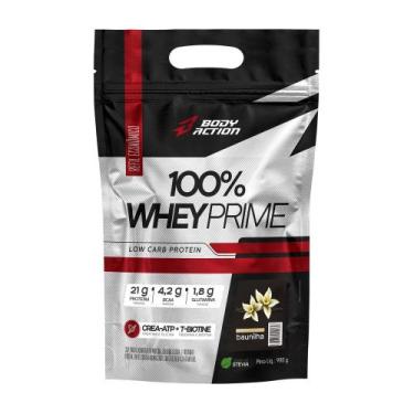 Imagem de 100 Whey Prime Refil Bodyaction - 900g, Baunilha