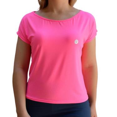 Imagem de Blusa Fitness Feminina Proteção Uv50+ Dryfit Poliamida Gola Canoa Moda
