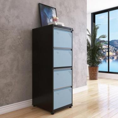 Imagem de Gaveteiro Arquivo para Escritório em Aço 4 Gavetas - Pandin Móveis