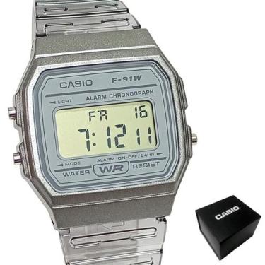 Imagem de Relógio Casio Unissex Transparente Fumê F-91WS-8DF