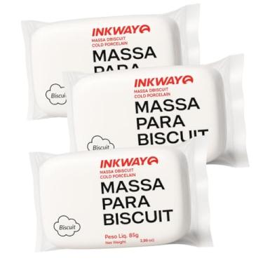 Imagem de Kit 3 Massas Para Biscuit 255 Gramas Branco Para Artesanato