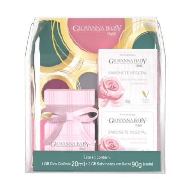 Imagem de Kit Giovanna Baby Classic Deo Colônia Desodorante 20ml + Sabonete Em Barra vegetal Óleo De Macadâmia e Vitamina E 2 Unidades De 90g Cada