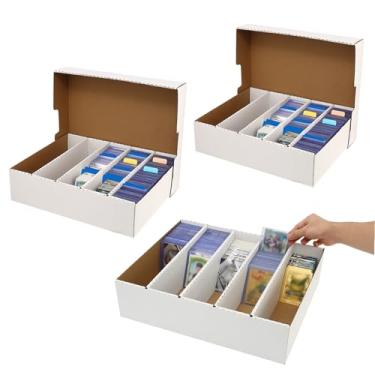 Imagem de MZONGZI Caixa organizadora de cartas Monster com 5 fileiras, 3900 cartões para colecionáveis, futebol, beisebol (pacote com 5 fileiras)