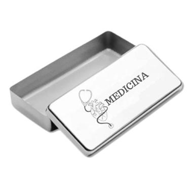 Imagem de Estojo Inox Autoclavavel Personalizado a Laser Medicina - Love Saude, 